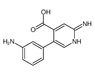 2-amino-5-(3-aminophenyl)pyridine-4-carboxylic acid结构式