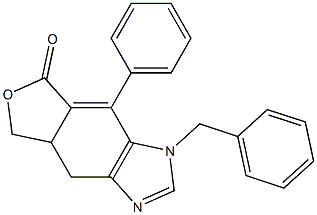 3-Benzyl-4-phenyl-3,7,7a,8-tetrahydro-furo[3',4':4,5]benzo[1,2-d]imidazol-5-one Structure