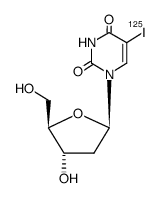 (125)I-5-iodo-1-(2'-deoxy-β-D-ribofuranosyl)uracil Structure