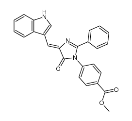 Methyl 4-[4,5-dihydro-4-(1H-indol-3-ylmethylene)-5-oxo-2-phenyl-1H-imidazol-1-yl]benzoate结构式