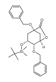 (1R,3R,4S,5R)-1,4-bis(benzyloxy)-3-((tert-butyldimethylsilyl)oxy)-6-oxabicyclo[3.2.1]octan-7-one Structure