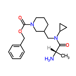Benzyl 3-{[alanyl(cyclopropyl)amino]methyl}-1-piperidinecarboxylate结构式