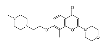 8-methyl-7-(2-(4-methyl-1-piperazinyl)ethoxy)-2-(4-morpholinyl)-4H-1-benzopyran-4-one结构式