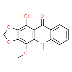 11-Hydroxy-4-methoxy-1,3-dioxolo[4,5-b]acridin-10(5H)-one结构式