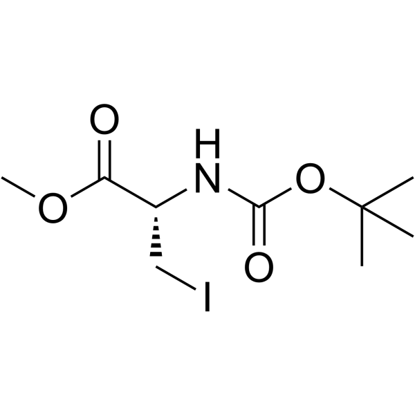 Boc-3-碘-D-丙氨酸甲酯结构式