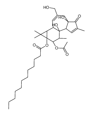 (1aR,1bS,4aR,7aS,7bS,8R,9aS)-9-Acetoxy-4a,7b-dihydroxy-3-(hydroxy methyl)-1,1,6,8-tetramethyl-5-oxo-1,1a,1b,4,4a,5,7a,7b,8,9-decahy dro-9aH-cyclopropa[3,4]benzo[1,2-e]azulen-9a-yl laurate Structure