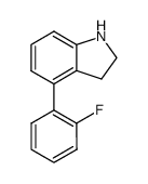 4-(2-fluorophenyl)-2,3-dihydro-1H-indole结构式