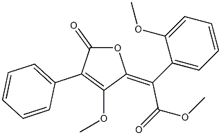 2-Methoxy-α-[(2E)-3-methoxy-5-oxo-4-phenylfuran-2(5H)-ylidene]benzeneacetic acid methyl ester structure