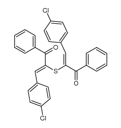 (Z,Z)-2,2'-thiobis(3-(4-chlorophenyl)-1-phenylprop-2-en-1-one)结构式