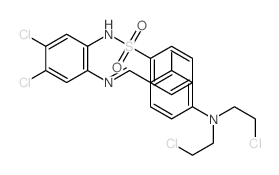 N-[2-[[4-[bis(2-chloroethyl)amino]-2-methyl-phenyl]methylideneamino]-4,5-dichloro-phenyl]benzenesulfonamide structure
