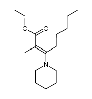 2-Methyl-3-piperidino-octen-(2)-saeure-aethylester结构式