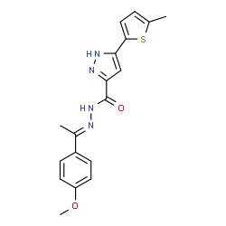 (Z)-N-(1-(4-methoxyphenyl)ethylidene)-3-(5-methylthiophen-2-yl)-1H-pyrazole-5-carbohydrazide Structure
