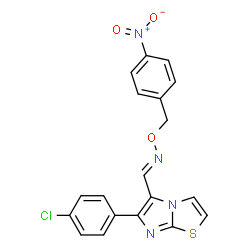 6-(4-CHLOROPHENYL)IMIDAZO[2,1-B][1,3]THIAZOLE-5-CARBALDEHYDE O-(4-NITROBENZYL)OXIME结构式