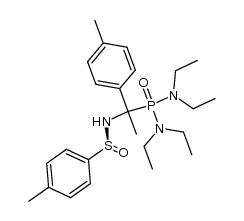(-)-N,N-diethyl N-(p-toluenesulfinyl)-1-amino-1-(p-tolyl)ethylphosphamide Structure