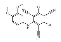 2,4-Dichloro-6-[(3,4-dimethoxyphenyl)amino]-1,3,5-benzenetricarbonitrile结构式