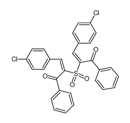 (E,E)-2,2'-sulfonylbis(3-(p-chlorophenyl)-1-phenylprop-2-en-1-one)结构式