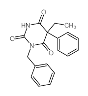 2,4,6(1H,3H,5H)-Pyrimidinetrione, 5-ethyl-5-phenyl-1-(phenylmethyl)-结构式