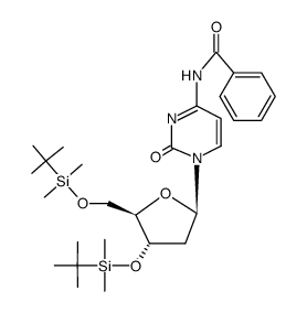 N4-benzoyl-O3',O5'-bis(tert-butyldimethylsilyl)-2'-deoxycytidine结构式