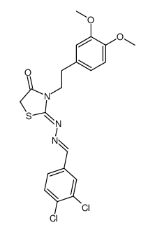 3,4-dichloro-benzaldehyde [3-(3,4-dimethoxy-phenethyl)-4-oxo-thiazolidin-2-ylidene]-hydrazone结构式