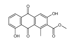 1-Methyl-3,8-dihydroxy-9,10-dihydro-9,10-dioxoanthracene-2-carboxylic acid methyl ester Structure