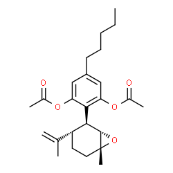 1,3-Benzenediol, 2-(6-methyl-3-(1-methylethenyl)-7-oxabicyclo(4.1.0)he pt-2-yl)-5-pentyl-, diacetate, (1R-(1alpha,2alpha,3beta,6alpha))-结构式