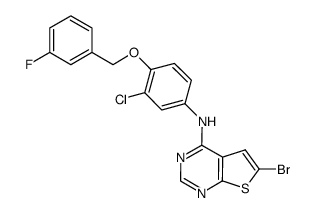 6-bromo-N-(3-chloro-4-((3-fluorobenzyl)oxy)phenyl)thieno[2,3-d]pyrimidin-4-amine结构式