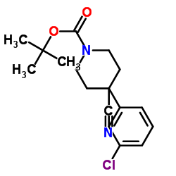 4-(3-氯苯基)-4-氰基哌啶-1-甲酸叔丁酯结构式