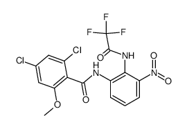 2,4-Dichloro-6-methoxy-N-[3-nitro-2-(2,2,2-trifluoro-acetylamino)-phenyl]-benzamide结构式