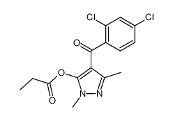 (2,4-dichloro-phenyl)-(1,3-dimethyl-5-propionyloxy-1H-pyrazol-4-yl)-methanone结构式