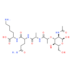 N-acetylmuramyl-alanyl-isoglutaminyl-lysine结构式