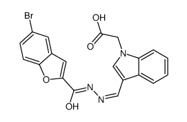 1H-Indole-1-aceticacid,3-[[[(5-bromo-2-benzofuranyl)carbonyl]hydrazono]methyl]-(9CI) picture