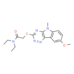 Acetamide, N,N-diethyl-2-[(8-methoxy-5-methyl-5H-1,2,4-triazino[5,6-b]indol-3-yl)thio]- (9CI) picture