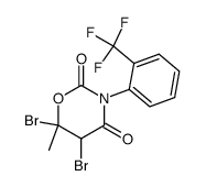 5,6-dibromo-6-methyl-3-(2-trifluoromethyl-phenyl)-[1,3]oxazinane-2,4-dione Structure