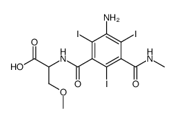 2-(3-Amino-2,4,6-triiodo-5-methylcarbamoyl-benzoylamino)-3-methoxy-propionic acid Structure
