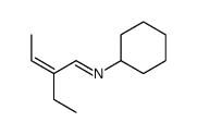 N-cyclohexyl-2-ethylbut-2-en-1-imine结构式