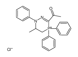 3-acetyl-6-methyl-1,4,4-triphenyl-1,4,5,6-tetrahydro-[1,2,4]diazaphosphininium, chloride Structure