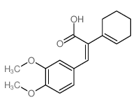 2-(1-cyclohexenyl)-3-(3,4-dimethoxyphenyl)prop-2-enoic acid Structure