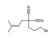 2-(3-bromopropyl)-2-(3-methylbut-2-enyl)propanedinitrile Structure