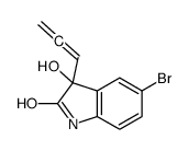 5-bromo-3-hydroxy-3-propa-1,2-dienyl-1H-indol-2-one结构式