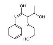 3-hydroxy-2-(2-hydroxyethylsulfanyl)-N-phenylbutanamide Structure