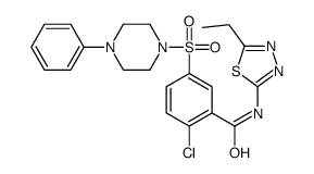 2-chloro-N-(5-ethyl-1,3,4-thiadiazol-2-yl)-5-(4-phenylpiperazin-1-yl)sulfonylbenzamide结构式