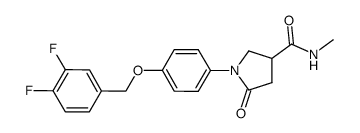 (RS)-1-[4-(3,4-difluoro-benzyloxy)-phenyl]-5-oxo-pyrrolidine-3-carboxylic acid methylamide Structure