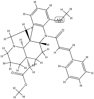 17-Methoxy-1-[(E)-1-oxo-3-phenyl-2-propenyl]aspidospermidin-21-oic acid methyl ester结构式