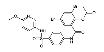 [2,4-dibromo-6-[[4-[(6-methoxypyridazin-3-yl)sulfamoyl]phenyl]carbamoyl]phenyl] acetate Structure