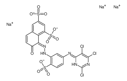 7-Hydroxy-8-[[2-sulfo-5-[(2,5,6-trichloro-4-pyrimidinyl)amino]phenyl]azo]-1,3-naphthalenedisulfonic acid trisodium salt picture