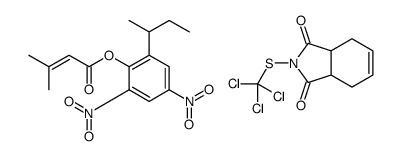 (2-butan-2-yl-4,6-dinitrophenyl) 3-methylbut-2-enoate,2-(trichloromethylsulfanyl)-3a,4,7,7a-tetrahydroisoindole-1,3-dione Structure