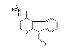 Thiopyrano(2,3-b)indole-4-methylamine, 2,3,4,9-tetrahydro-9-acetyl-N-m ethyl-, hydrochloride structure