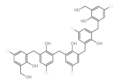 4-chloro-2-[[5-chloro-3-[[5-chloro-3-[[5-chloro-3-[[5-chloro-2-hydroxy-3-(hydroxymethyl)phenyl]methyl]-2-hydroxy-phenyl]methyl]-2-hydroxy-phenyl]methyl]-2-hydroxy-phenyl]methyl]-6-(hydroxymethyl)pheno结构式