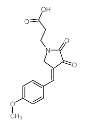 3-[4-[(4-methoxyphenyl)methylidene]-2,3-dioxo-pyrrolidin-1-yl]propanoic acid Structure