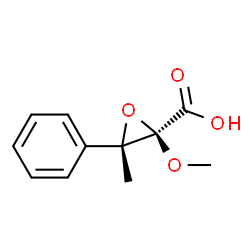 Oxiranecarboxylic acid, 2-methoxy-3-methyl-3-phenyl-, trans- (9CI) structure